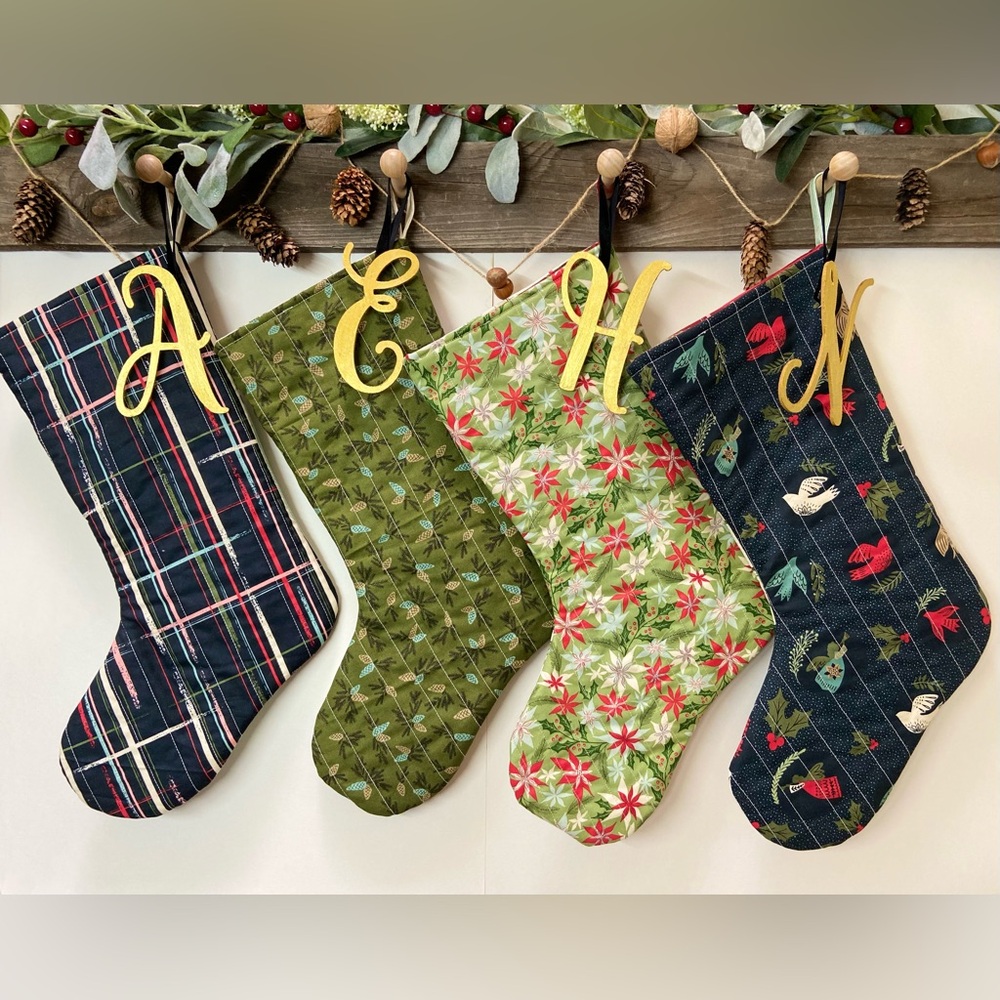 N- Handmade Quilted Stocking - Picture 2 of 4